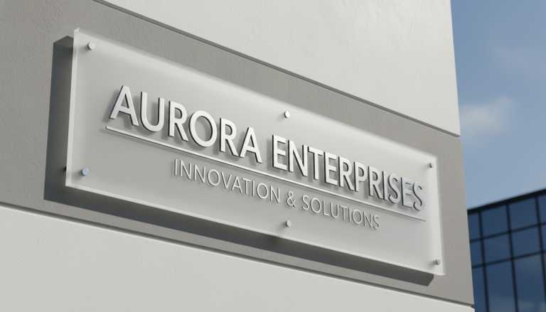 Custom metal signs - brushed stainless steel commercial signage