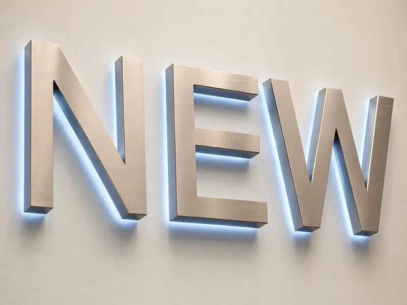 Backlit halo letters signage