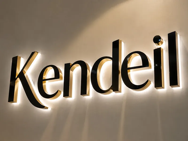 Backlit halo letters storefront